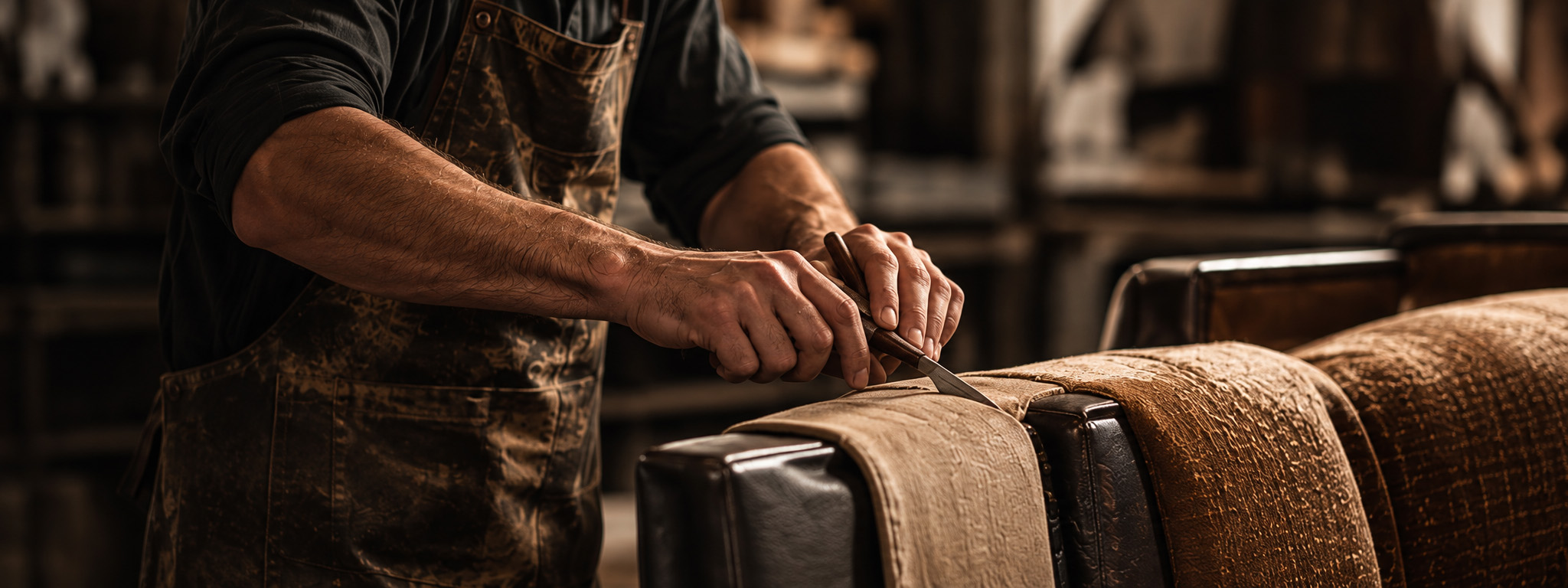 Craftsman working on furniture